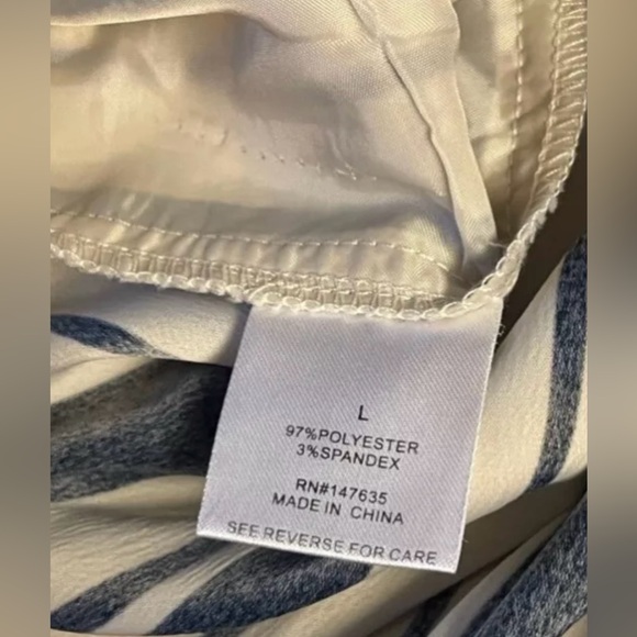 Free Generation Los Ángeles Women’s Striped Wrap Top Wide Leg Jumpsuit Size L - Picture 9 of 15